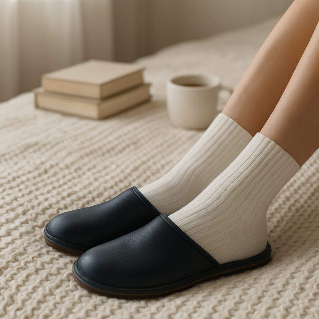Leather house slippers